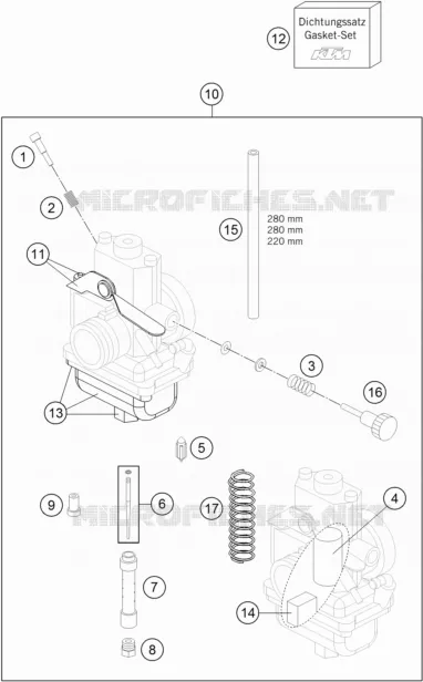 CARBURATEUR KTM MOTO 65 2018 SX  65 SX