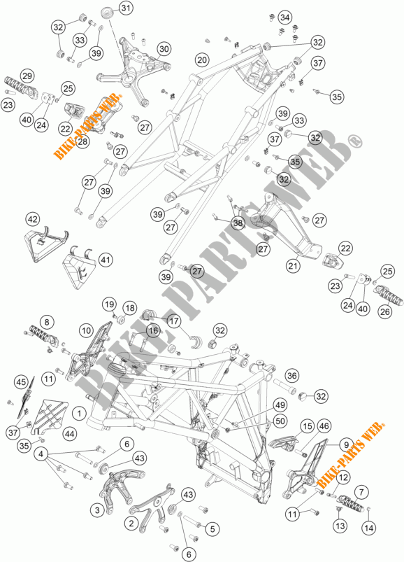 CADRE pour KTM 1290 SUPER DUKE R BLACK ABS de 2016
