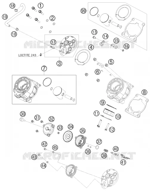 CYLINDRE / CULASSE KTM MOTO 65 2009 SX  65 SX