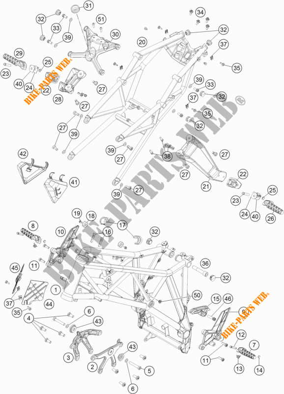 CADRE pour KTM 1290 SUPER DUKE R ORANGE ABS de 2015
