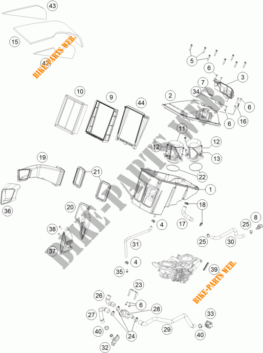 FILTRE A AIR pour KTM 1290 SUPER DUKE R ORANGE ABS de 2015