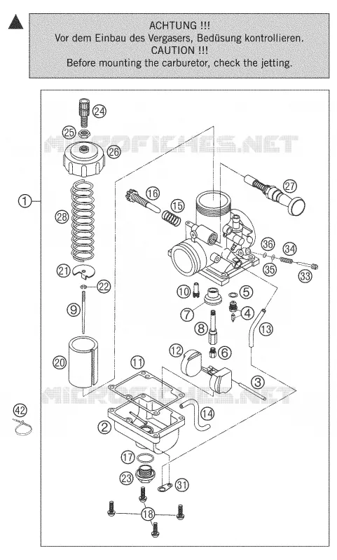 CARBURATEUR KTM MOTO 65 2006 SX  65 SX