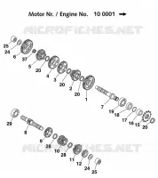 BOITE DE VITESSES   ARBRE SECONDAIRE pour KTM 65 SX de 1998