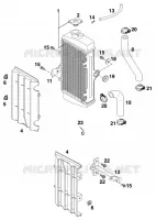 CIRCUIT DE REFROIDISSEMENT pour KTM 65 SX de 1998