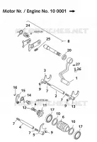 MECANISME DE SELECTION DE VITESSES pour KTM 65 SX de 1998