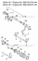MECANISME DE SELECTION DE VITESSES pour KTM 65 SX de 1998