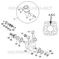 VILEBREQUIN / PISTON pour KTM 65 SX de 1998