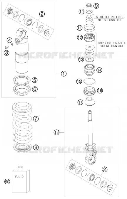AMORTISSEUR (PIECES) KTM MOTO 50 2008 SX  50 SX MINI