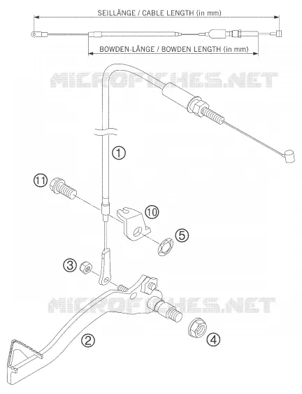 MAITRE CYLINDRE DE FREIN ARRIERE KTM MOTO 50 2004 SX  50 SX MINI ADVENTURE