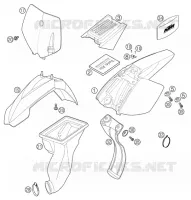 PLASTIQUES pour KTM 50 SX MINI ADVENTURE de 2002