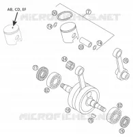 VILEBREQUIN / PISTON pour KTM 50 SX MINI ADVENTURE de 2002