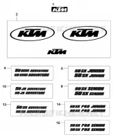 AUTOCOLLANTS pour KTM 50 SX MINI ADVENTURE de 2001