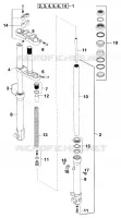 FOURCHE / T DE FOURCHE pour KTM 50 SX MINI ADVENTURE de 2001