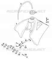 RESERVOIR / SELLE pour KTM 50 SX MINI ADVENTURE de 2001