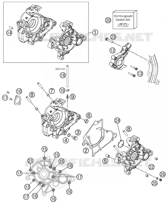 CARTER MOTEUR KTM MOTO 50 2013 SXS  50 SXS