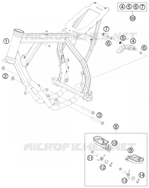CADRE KTM MOTO 50 2012 SXS  50 SXS