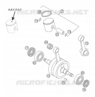 VILEBREQUIN / PISTON pour KTM 50 SX PRO SENIOR LC de 2003