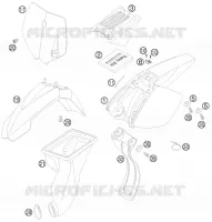 PLASTIQUES pour KTM 50 SX JUNIOR de 2008
