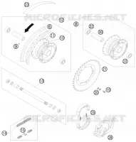 ROUE ARRIERE pour KTM 50 SX JUNIOR de 2008