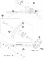 ROUE AVANT pour KTM 50 SX JUNIOR de 2008