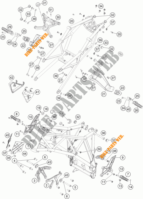 CADRE pour KTM 1290 SUPER DUKE R ORANGE ABS de 2015