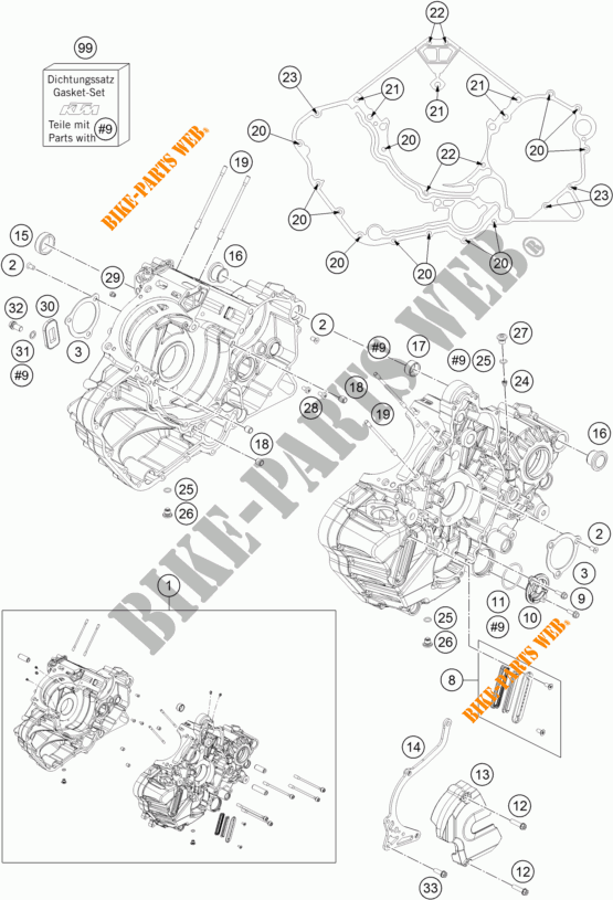 CARTER MOTEUR pour KTM 1290 SUPER DUKE R ORANGE ABS de 2015