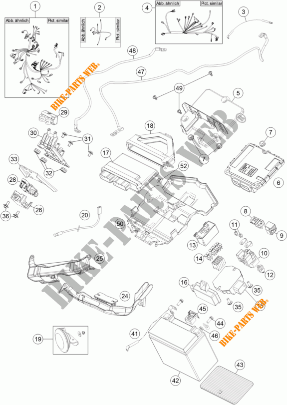 FAISCEAU ELECTRIQUE pour KTM 1290 SUPER DUKE R ORANGE ABS de 2015