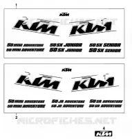 AUTOCOLLANTS pour KTM 50 SX JUNIOR de 2000