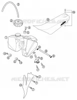 RESERVOIR / SELLE pour KTM 50 SENIOR ADVENTURE de 2002