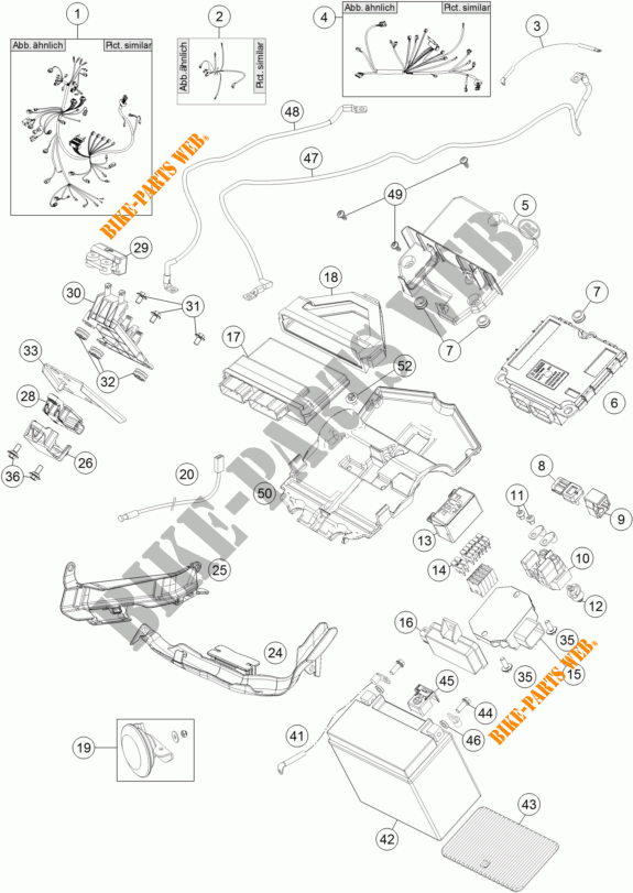 FAISCEAU ELECTRIQUE pour KTM 1290 SUPER DUKE R ORANGE ABS de 2015
