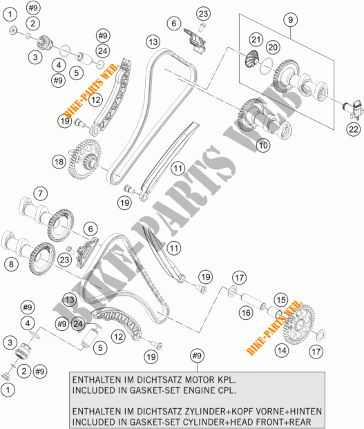 DISTRIBUTION pour KTM 1290 SUPER DUKE R ORANGE ABS de 2014