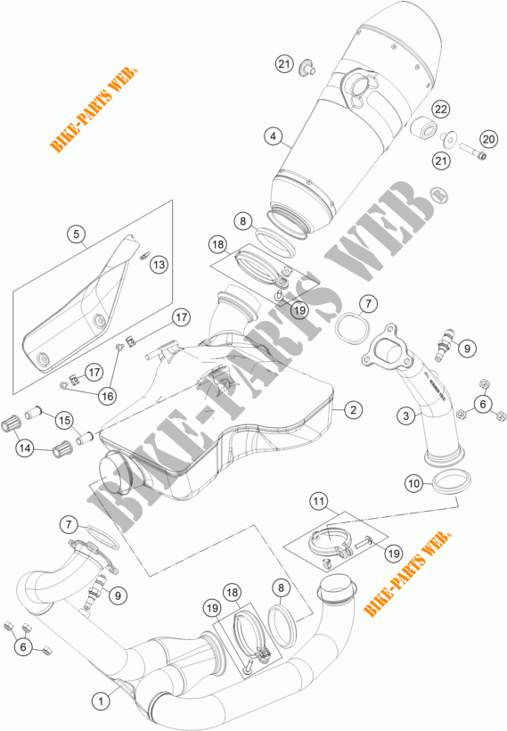 ECHAPPEMENT pour KTM 1290 SUPER DUKE R ORANGE ABS de 2014