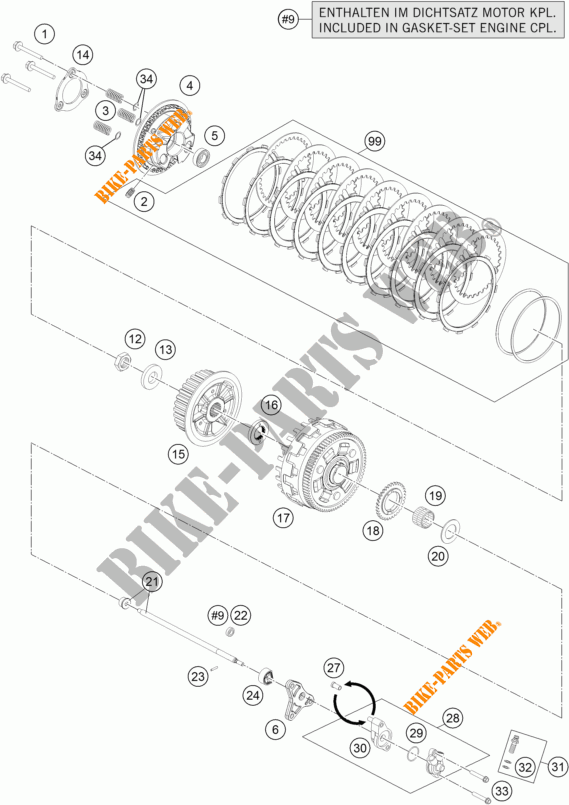 EMBRAYAGE pour KTM 1290 SUPER DUKE R ORANGE ABS de 2014