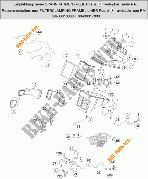 FILTRE A AIR pour KTM 1290 SUPER DUKE R ORANGE ABS de 2014