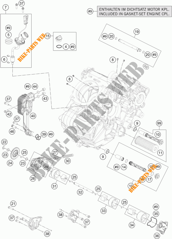 POMPE A HUILE pour KTM 1290 SUPER DUKE R ORANGE ABS de 2014