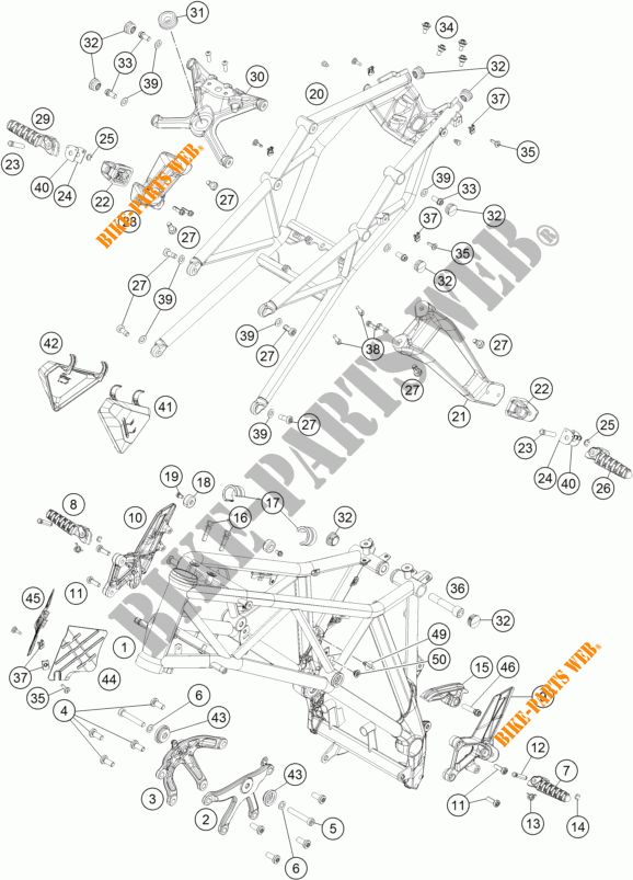 CADRE pour KTM 1290 SUPER DUKE R BLACK ABS de 2014
