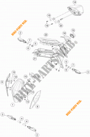 PHARE / FEU ARRIERE pour KTM 1290 SUPER DUKE R ORANGE ABS de 2014