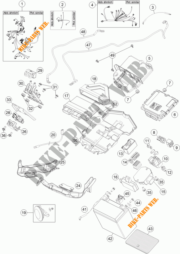 FAISCEAU ELECTRIQUE pour KTM 1290 SUPER DUKE R ORANGE ABS de 2014