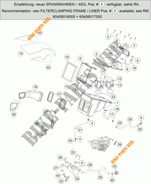 FILTRE A AIR pour KTM 1290 SUPER DUKE R ORANGE ABS de 2014