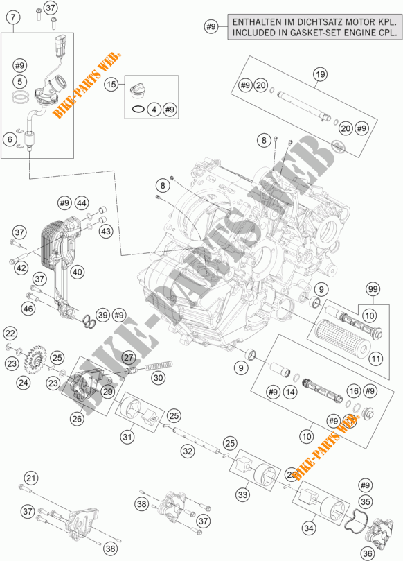 POMPE A HUILE pour KTM 1290 SUPER DUKE R ORANGE ABS de 2014