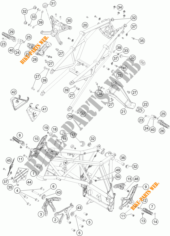 CADRE pour KTM 1290 SUPER DUKE R ORANGE ABS de 2014