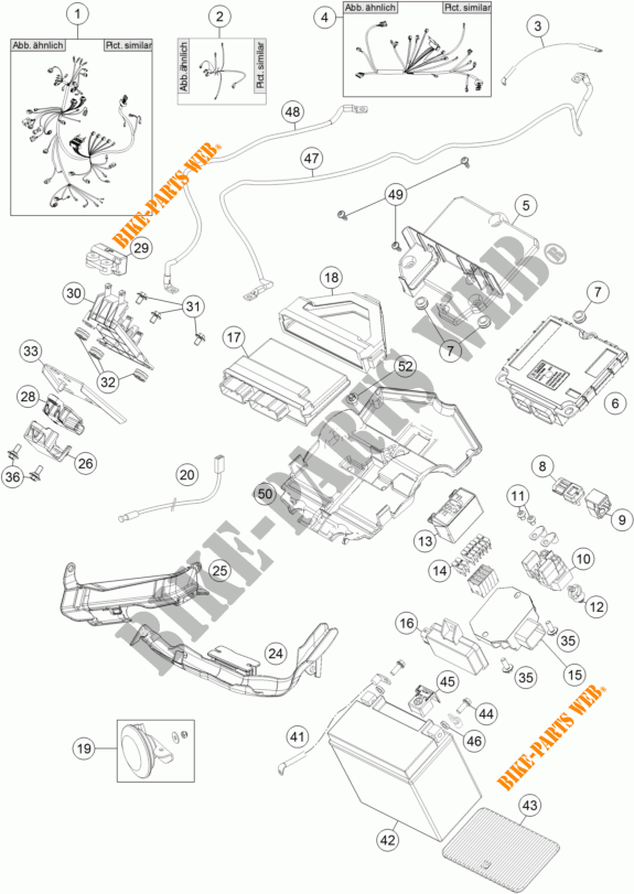 FAISCEAU ELECTRIQUE pour KTM 1290 SUPER DUKE R ORANGE ABS de 2014
