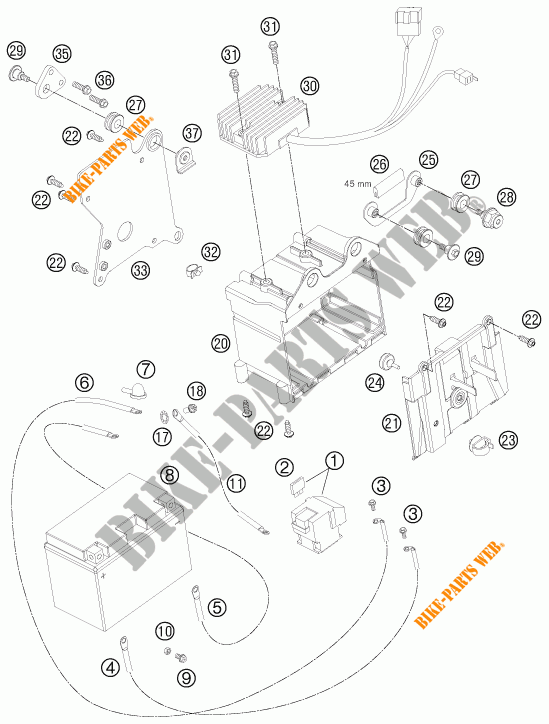 BATTERIE pour KTM 990 SUPER DUKE R de 2012