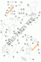 RESERVOIR / SELLE pour KTM 990 SUPER DUKE R de 2010