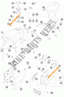 RESERVOIR / SELLE pour KTM 990 SUPER DUKE R de 2010
