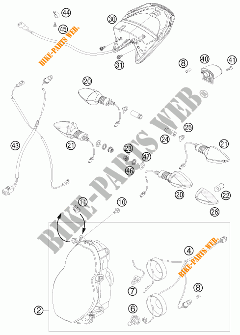 PHARE / FEU ARRIERE pour KTM 990 SUPER DUKE R de 2010