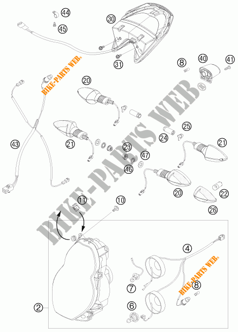 PHARE / FEU ARRIERE pour KTM 990 SUPER DUKE R de 2008