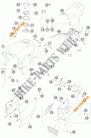 RESERVOIR / SELLE pour KTM 990 SUPER DUKE R de 2008