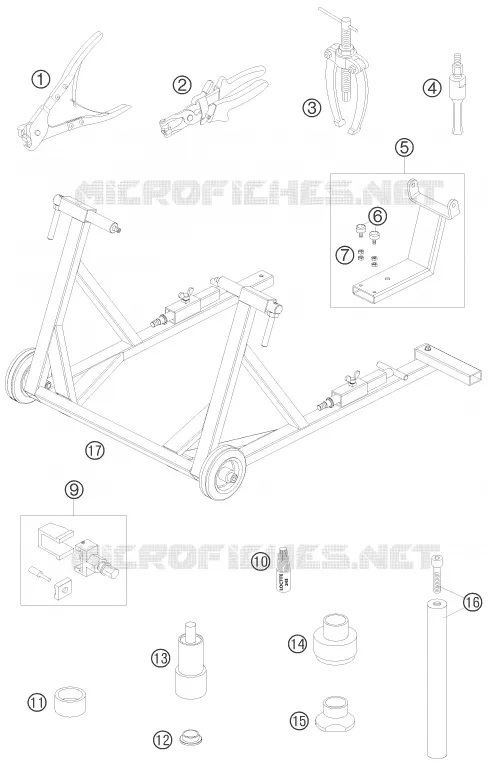 OUTILLAGE SPECIFIQUE KTM MOTO 990 2008 SUPERDUKE  990 SUPER DUKE R