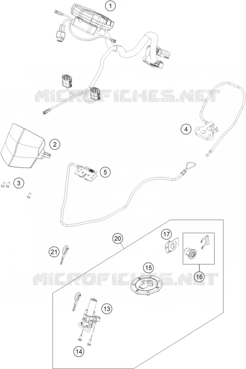 CONTACTEUR A CLE KTM MOTO 390 2019 RC  RC 390 BLACK - CKD